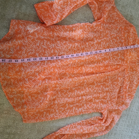 Equipment Essential Sheer Silk Blouse Orange Print - Picture 9 of 10